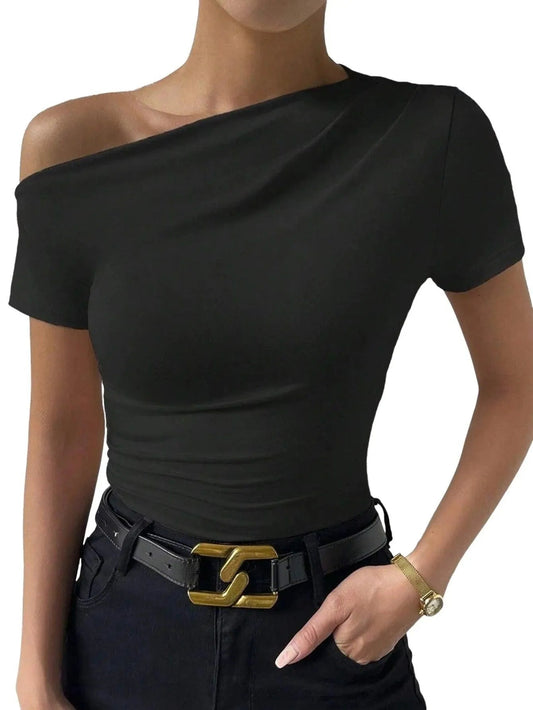 Camiseta sin hombros | Elegante | Algodón suave | Perfecta para el día a día