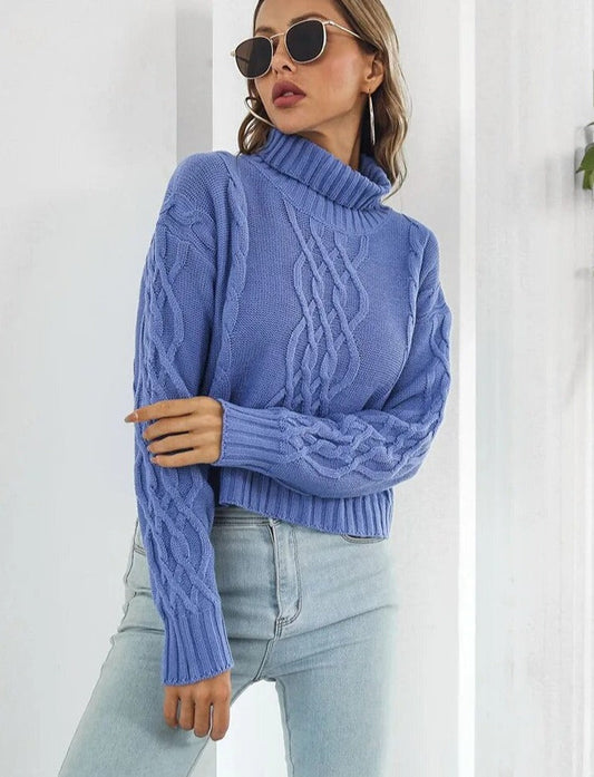 Roxanne - Cómodo jersey de cuello alto para mujer