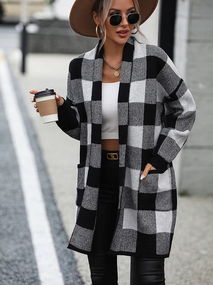 Élodie - Chaqueta midi a cuadros