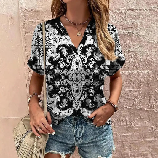 Blusa de mujer | Estilo veraniego | Manga corta | Aireada y colorida | Perfecta para los días cálidos