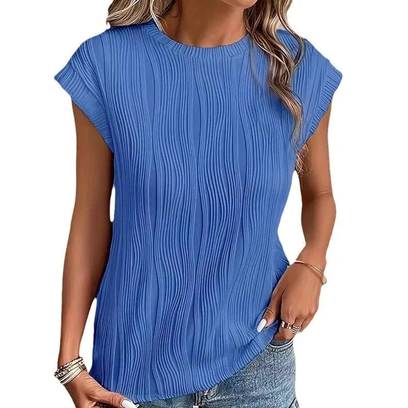 Camiseta de verano de cuello redondo para mujer