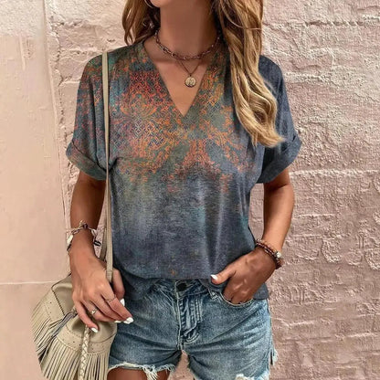 Camiseta de mujer | Cuello en V | Material suave y transpirable | Perfecta para los días de verano