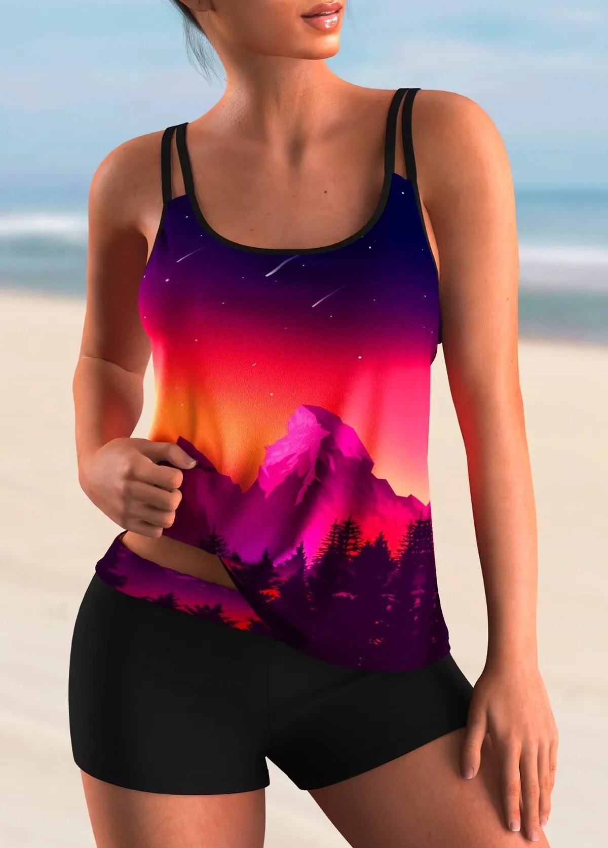 Floral ombre tankini