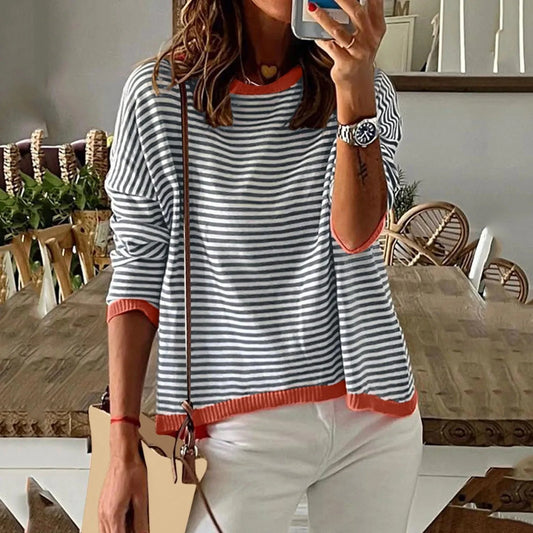 Marcella Sweater | Jersey informal con elegante diseño a rayas