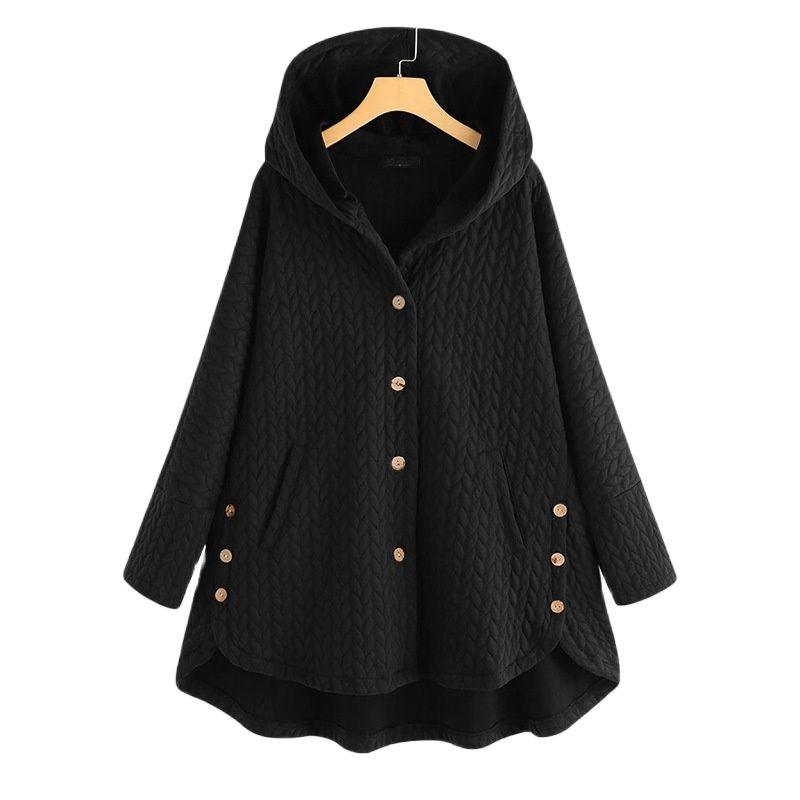 Mariefe Coat | Abrigo suelto con capucha, botones y bolsillos