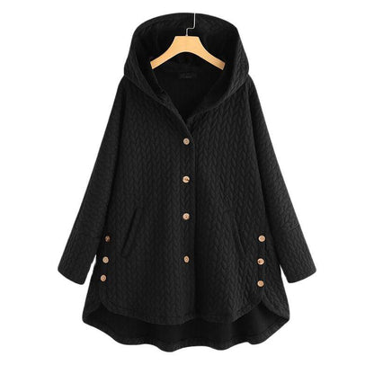 Mariefe Coat | Abrigo suelto con capucha, botones y bolsillos