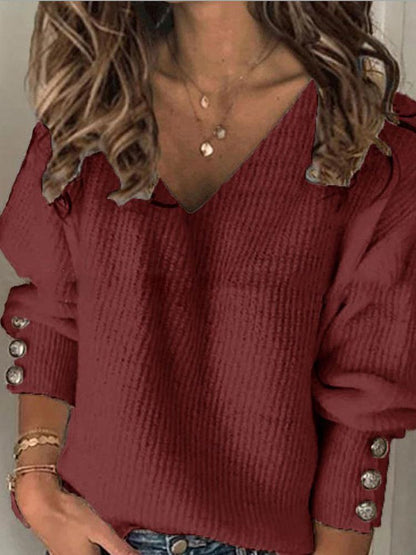 Marlinda Sweater | Jersey flojo con cuello en V para mujer
