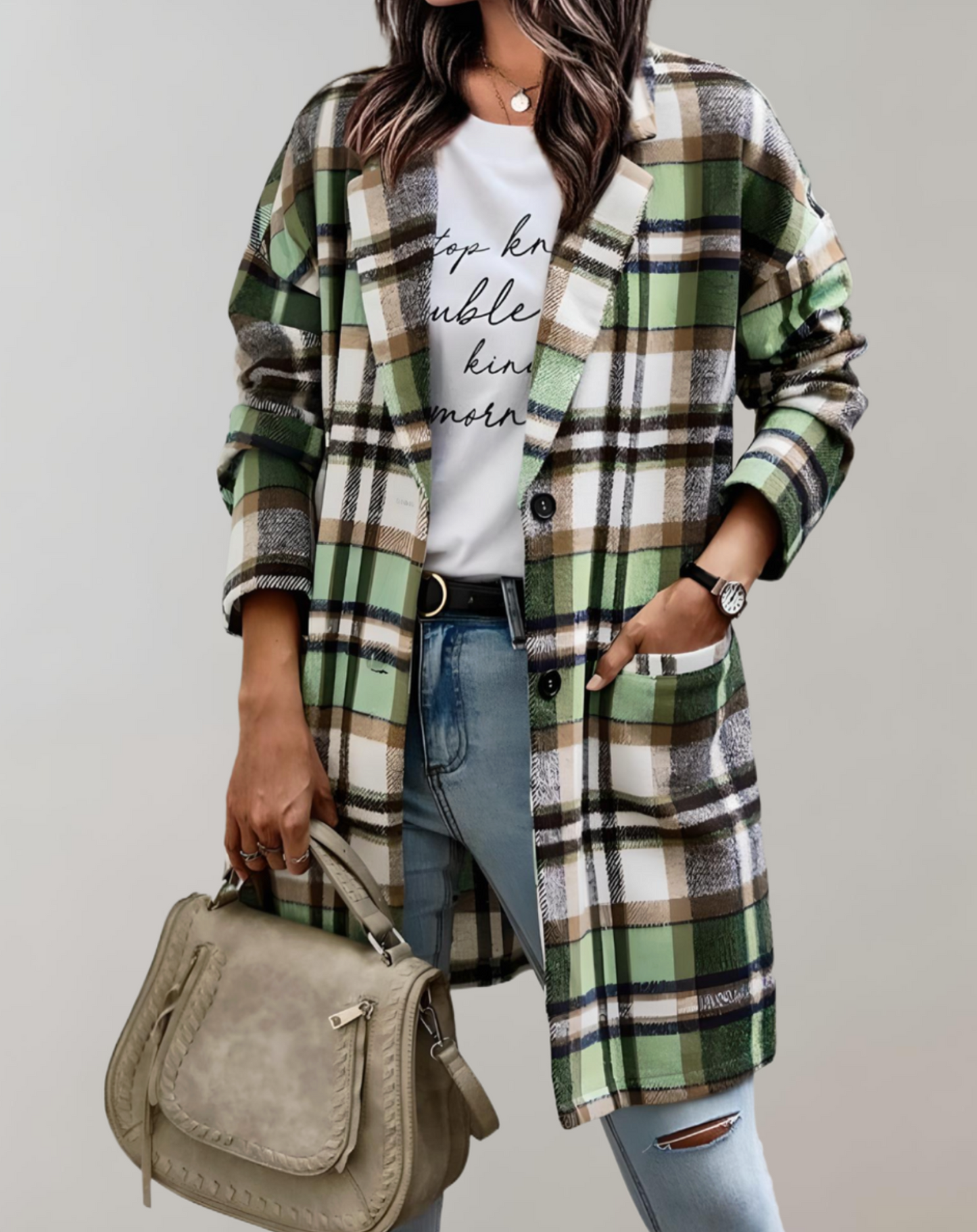 Beatrice - Chaqueta oversize a cuadros