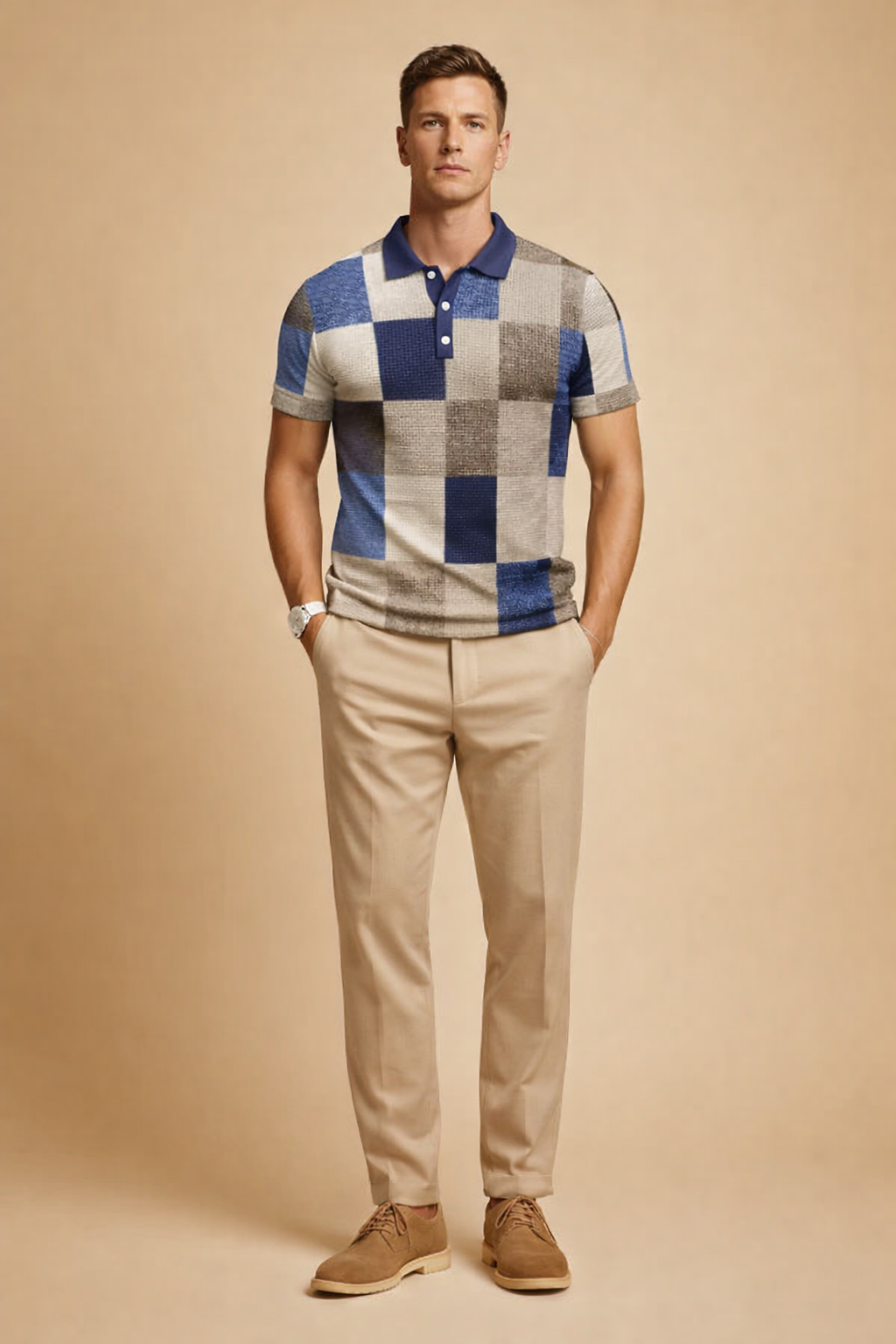 Męska Koszulka Polo Patchwork