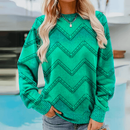 Miriam Sweater | Jersey de punto casual con estampado Chevron