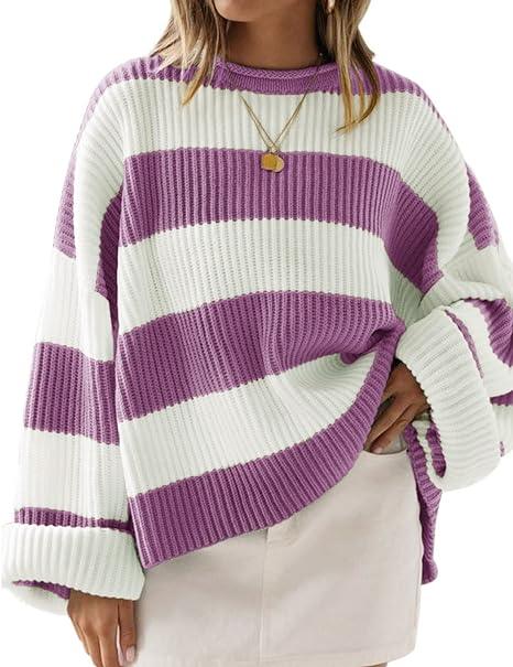 Navia Sweater | Jersey flojo para mujer en diseño de rayas