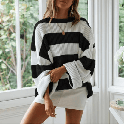 Navia Sweater | Jersey flojo para mujer en diseño de rayas