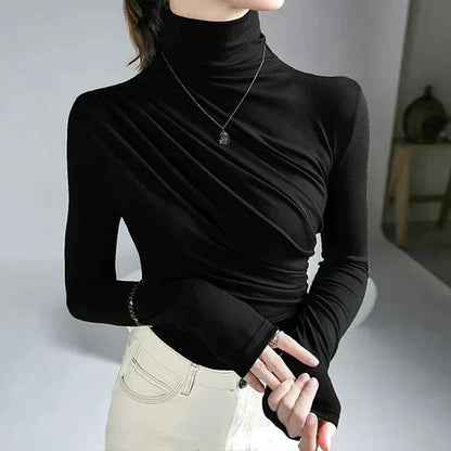 Jersey Dyanna | Jersey plisado de cuello alto