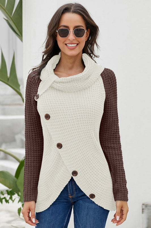 Jersey de punto asimétrico para mujer