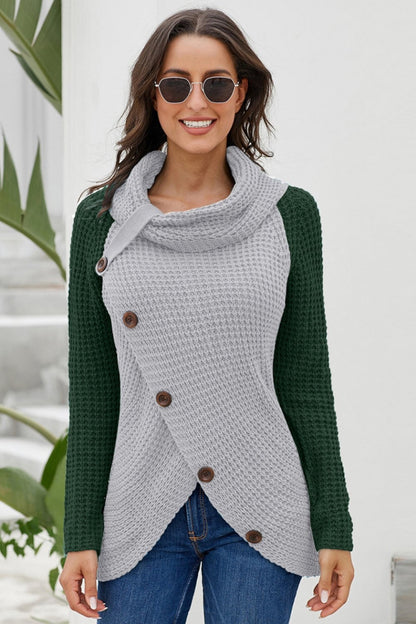 Jersey de punto asimétrico para mujer
