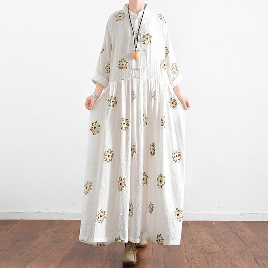 Cassy - Vestido de verano en chinoiserie con flores