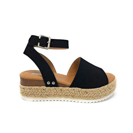 Sandalias Niana | Sandalias de tacón de cuña con elegante correa y hebilla