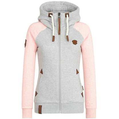 Sudadera con capucha Noemi | Sudadera moderna con cremallera gruesa, cordón de ajuste y bolsillos