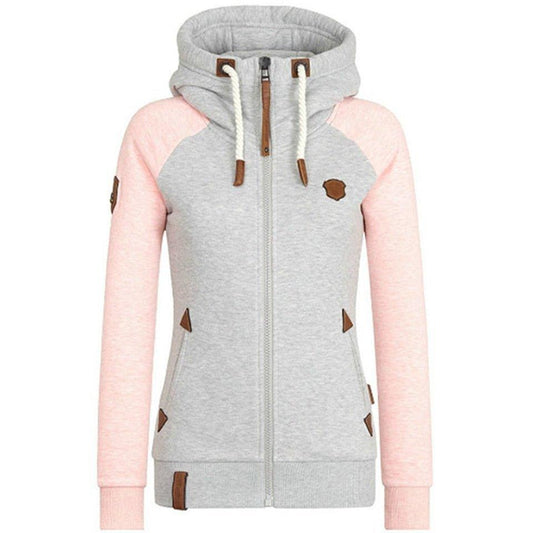 Sudadera con capucha Noemi | Sudadera moderna con cremallera gruesa, cordón de ajuste y bolsillos