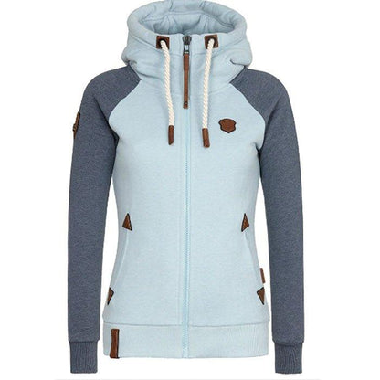 Sudadera con capucha Noemi | Sudadera moderna con cremallera gruesa, cordón de ajuste y bolsillos