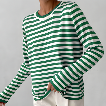 EleganceStripe Camisa de manga larga