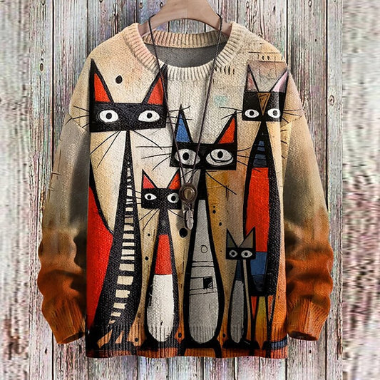 Fantine | Jersey informal con estampado de gatos