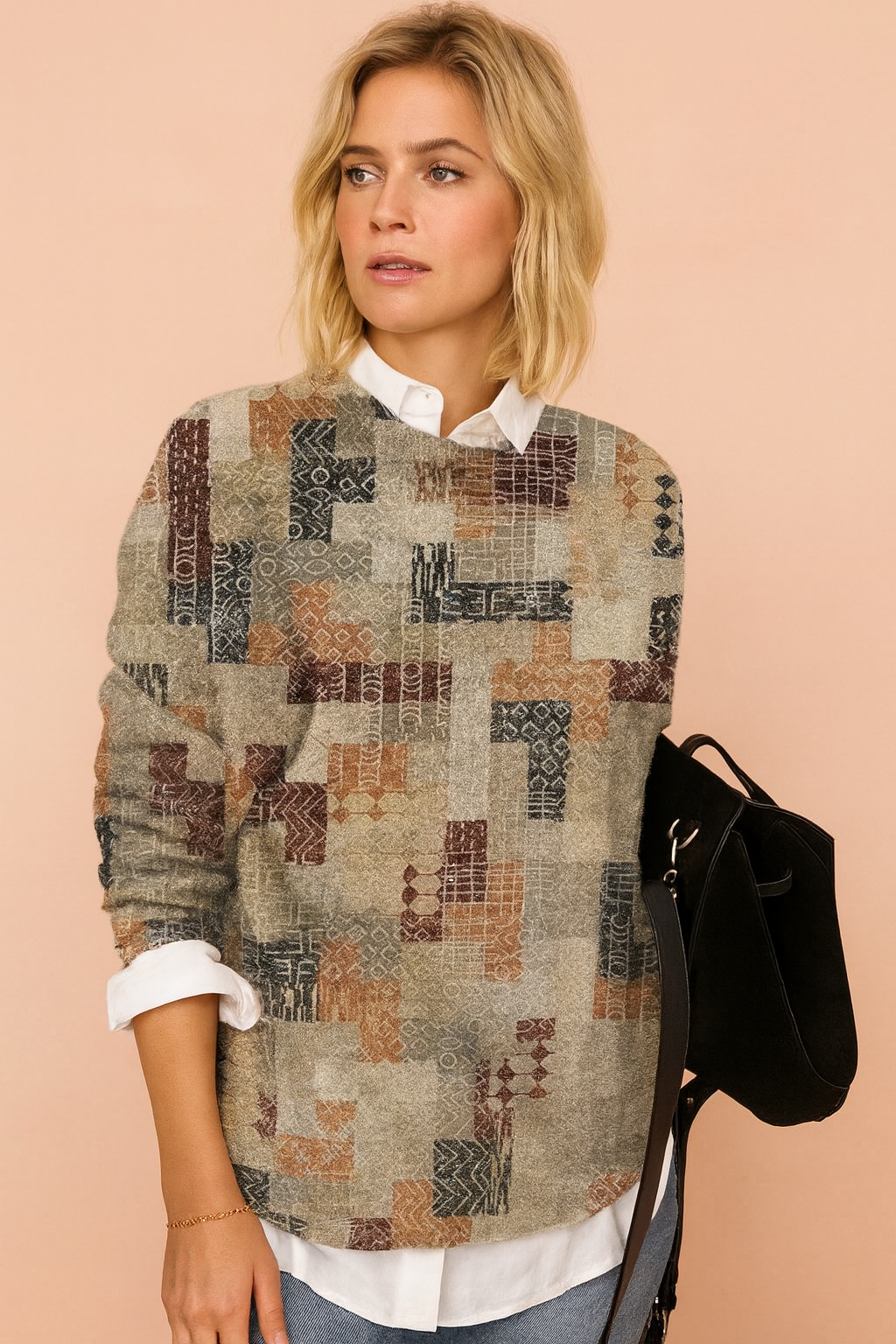 Nadia | Sweter z artystycznym nadrukiem
