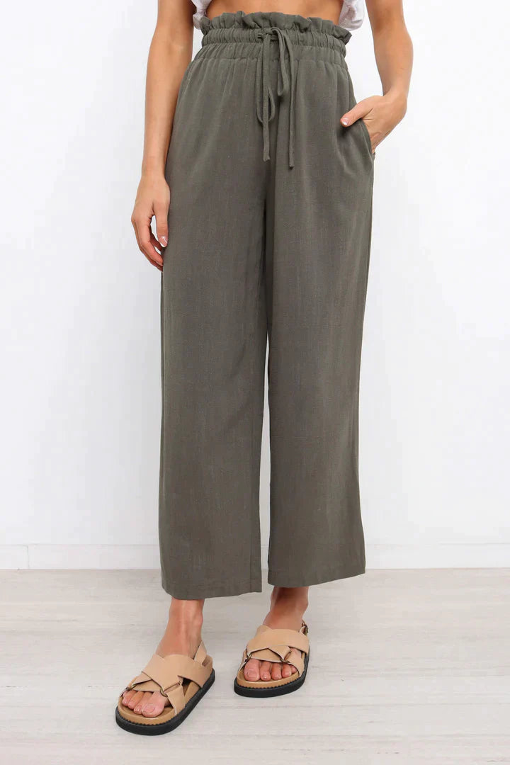 Cómodos pantalones de corte recto para mujer