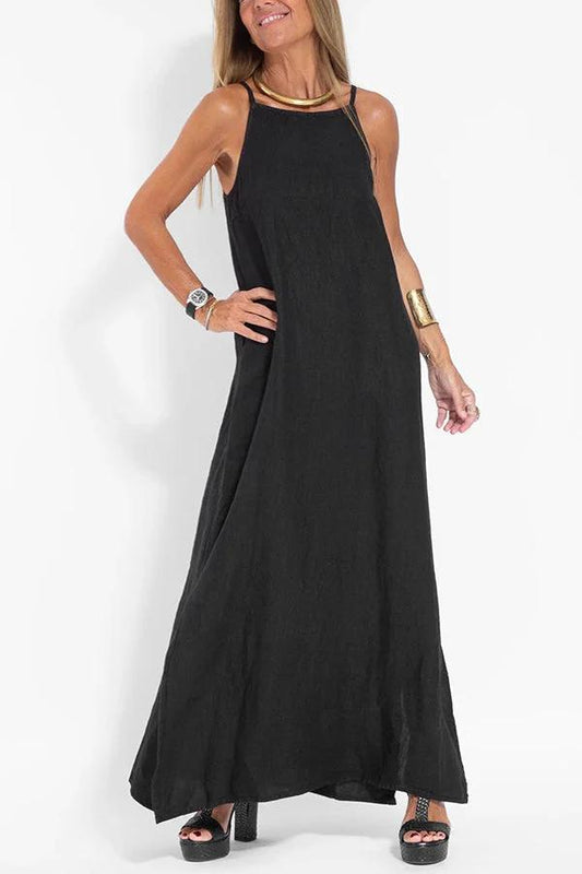 Vestido largo ligero con tirantes finos para un look veraniego con estilo