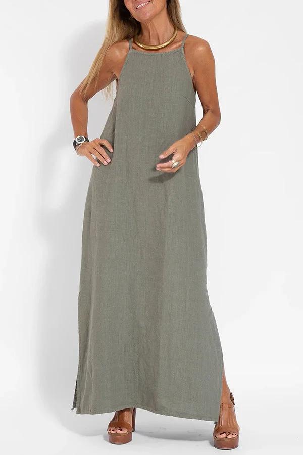 Vestido largo ligero con tirantes finos para un look veraniego con estilo
