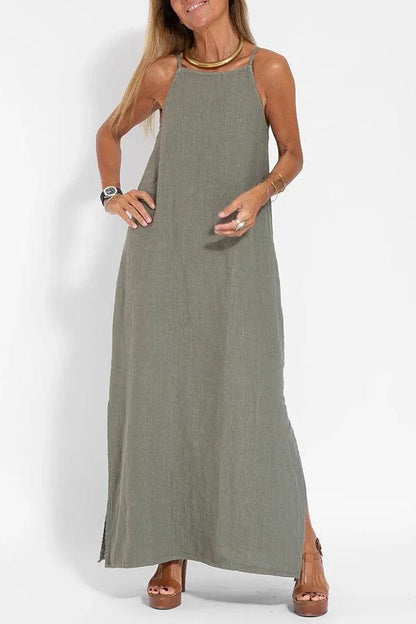 Vestido largo ligero con tirantes finos para un look veraniego con estilo