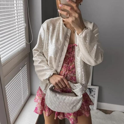 Chaqueta bomber de lentejuelas Adèle