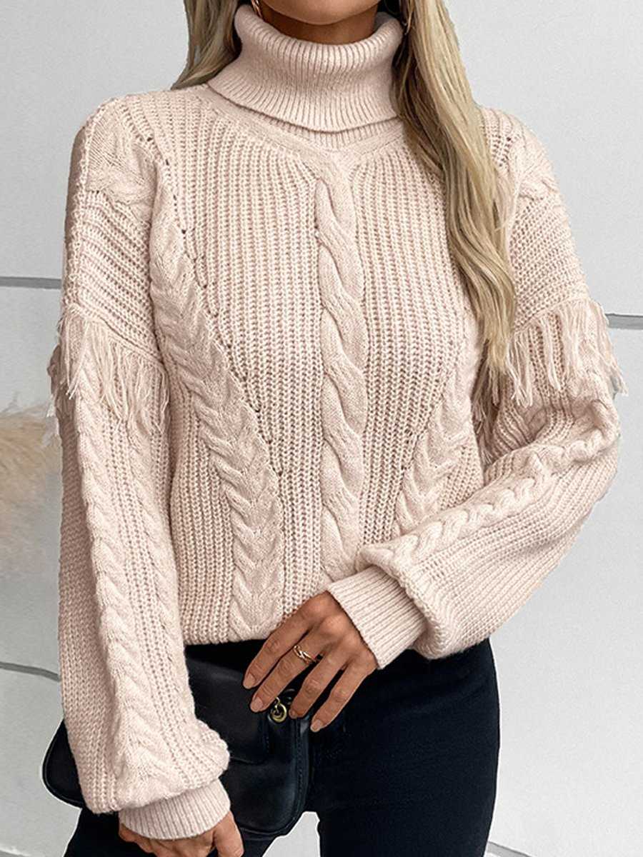 Zamarah Sweater | Jersey de mujer de punto por cable y cuello alto