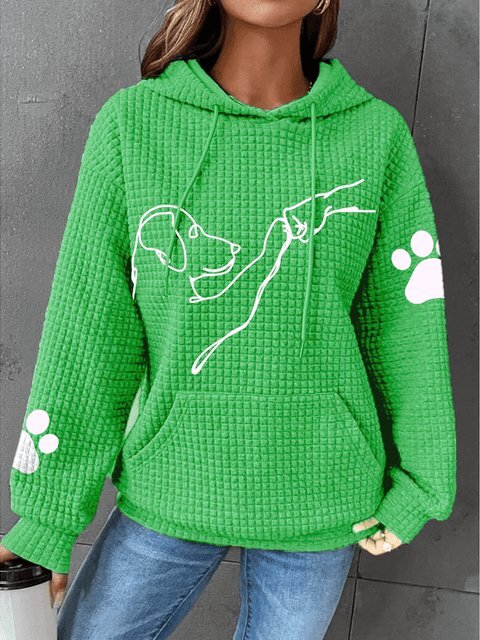 Perro con estampado Sudadera con capucha para mujer