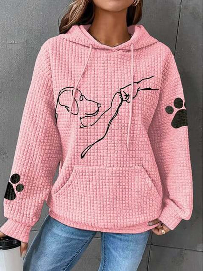 Perro con estampado Sudadera con capucha para mujer