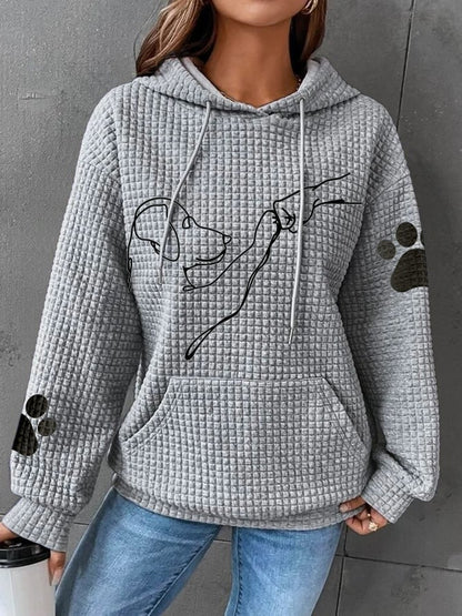 Perro con estampado Sudadera con capucha para mujer