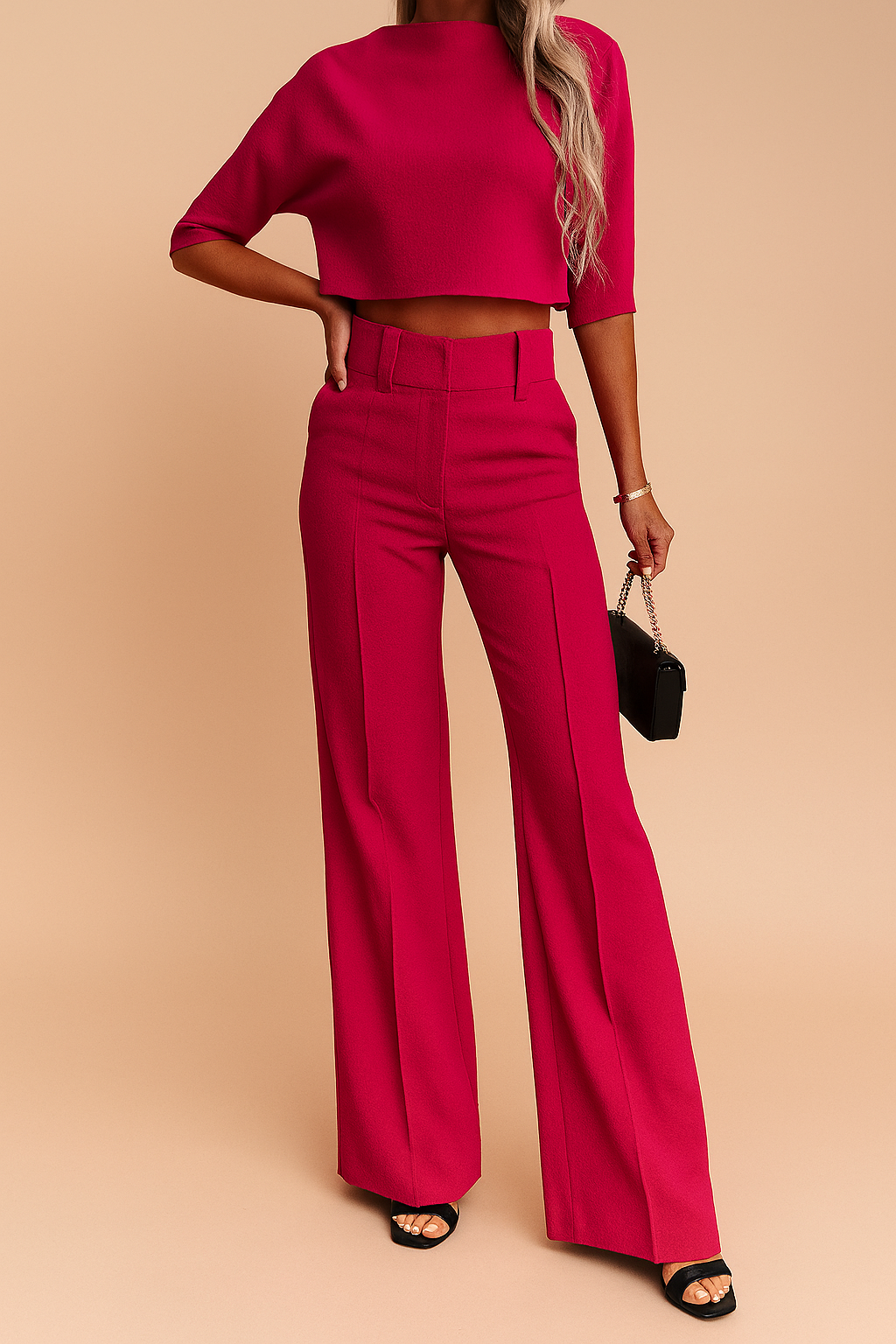 Komplet Crop Top Spodnie