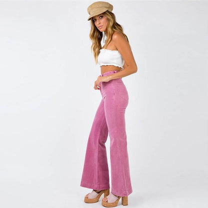 Cadence - Pantalones de pana de talle alto y pernera ancha