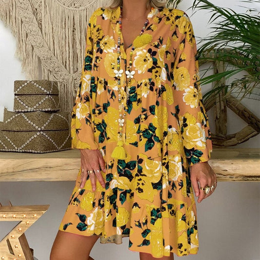 Vestido de diseño "Carla" con estampado floral
