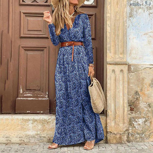 "Fiamma" vestido maxi de diseño con estampado floral