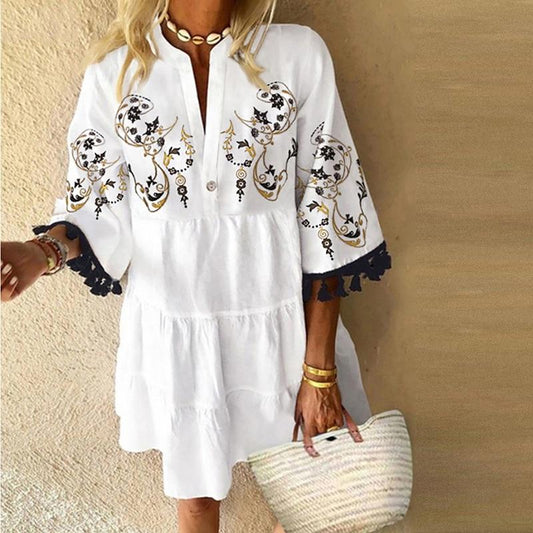 "Liane" vestido boho de diseño