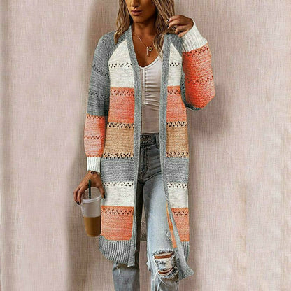 Chaqueta de punto a rayas para mujer