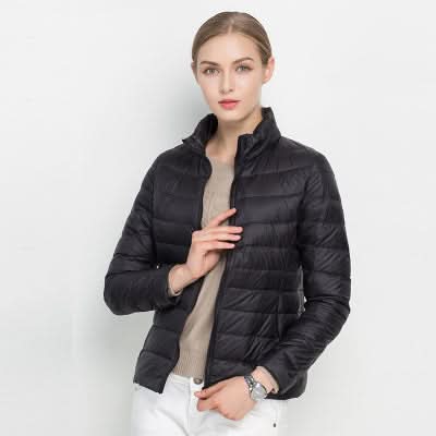 Chaqueta puffer verde vivo para otoño e invierno para mujer