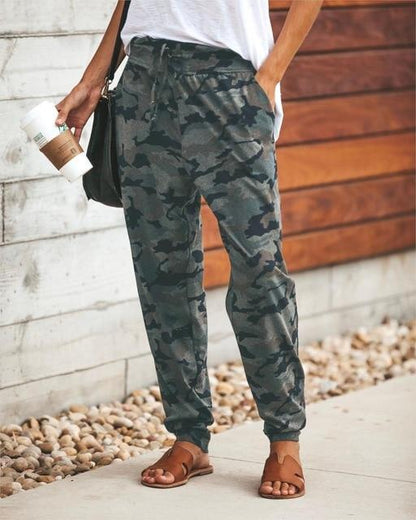Alex - Pantalón harén de camuflaje con entrepierna baja