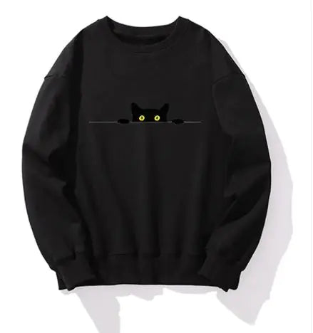 Xylova™ | sudadera de cuello redondo con caprichoso estampado de gatos
