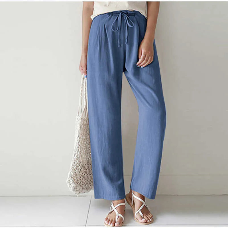 Cintura elástica Bolsillo plisado para pantalón de pierna ancha
