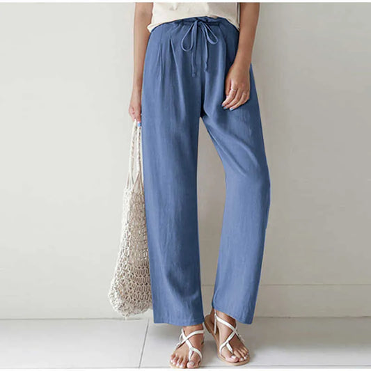 Cintura elástica Bolsillo plisado para pantalón de pierna ancha