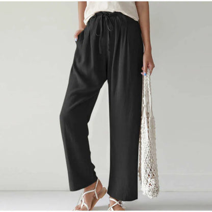 Cintura elástica Bolsillo plisado para pantalón de pierna ancha