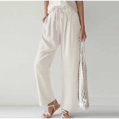 Cintura elástica Bolsillo plisado para pantalón de pierna ancha