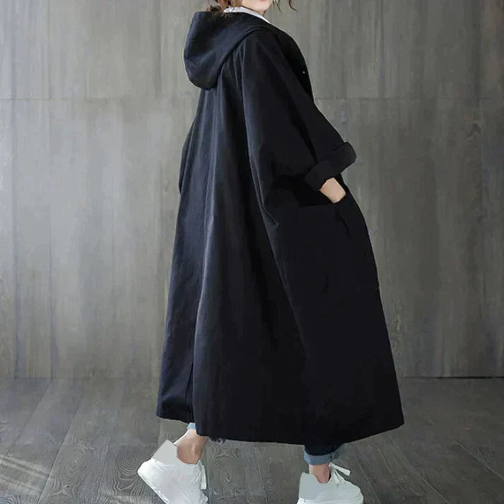 Gabardina cortaviento con bolsillos para mujer
